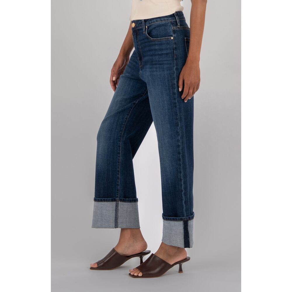 KUT from the Kloth Sienna High Rise Wide Leg with Cuff Bottom sz 8 new $109 - Picture 2 of 8